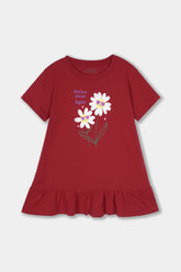 Girls Red Flower Top